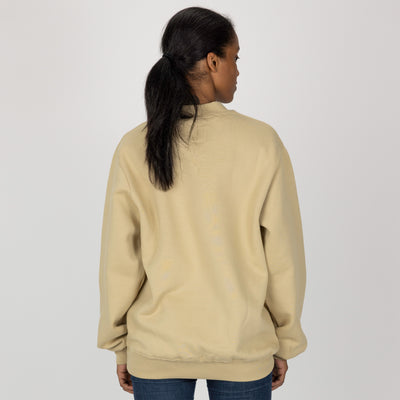 Gender Neutral Oversized Fleece Crew Sweatshirt - Pale Khaki