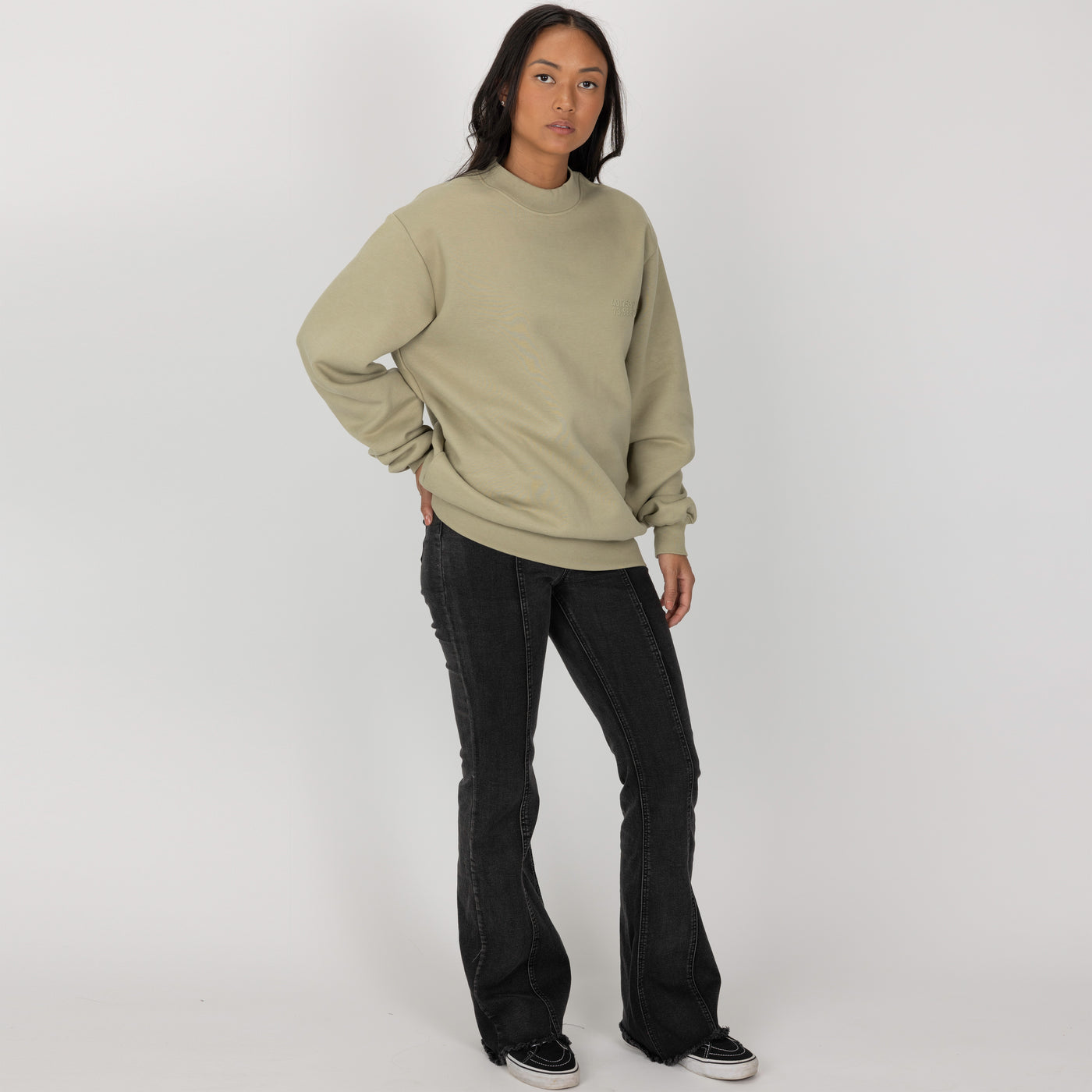 Gender Neutral Oversized Fleece Crew Sweatshirt - Elm