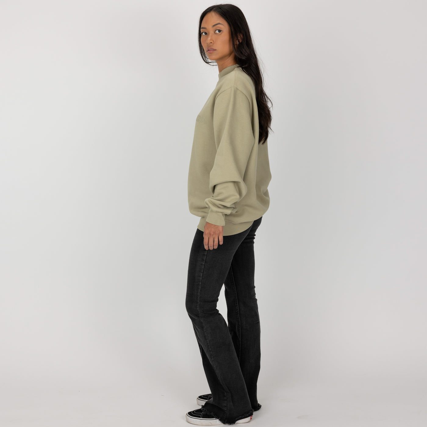 Gender Neutral Oversized Fleece Crew Sweatshirt - Elm