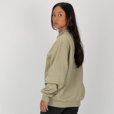 Gender Neutral Oversized Fleece Crew Sweatshirt - Elm