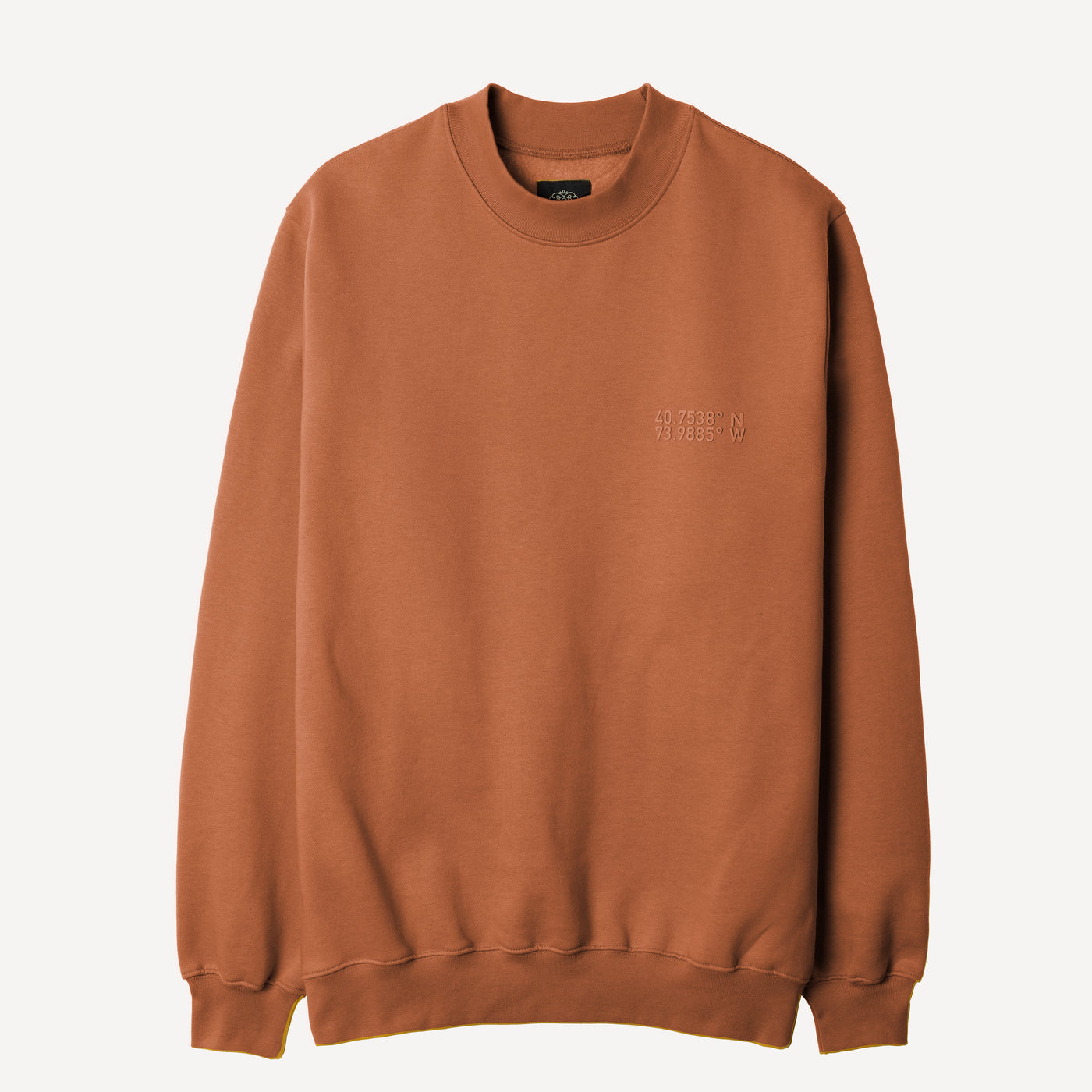 Gender Neutral Oversized Fleece Crew Sweatshirt - Amber Brown