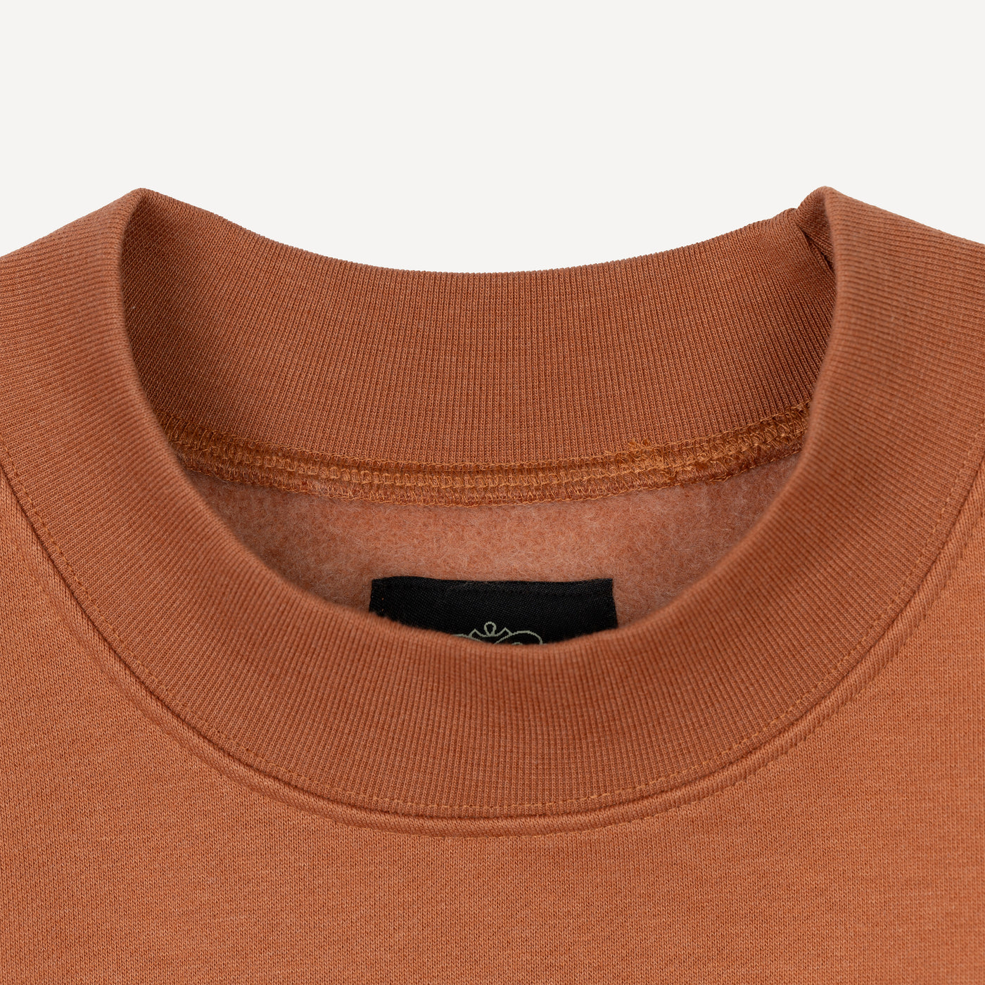 Gender Neutral Oversized Fleece Crew Sweatshirt - Amber Brown