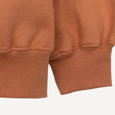 Gender Neutral Oversized Fleece Crew Sweatshirt - Amber Brown