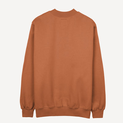 Gender Neutral Oversized Fleece Crew Sweatshirt - Amber Brown