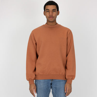 Gender Neutral Oversized Fleece Crew Sweatshirt - Amber Brown