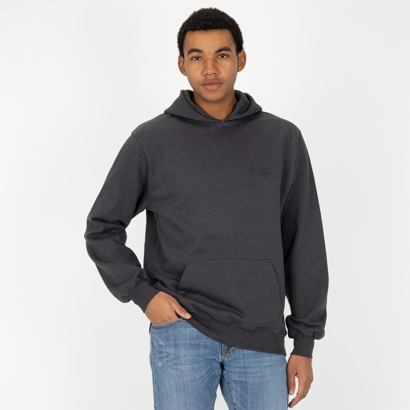 Gender Neutral Oversized Fleece Hoodie - Woodland Grey