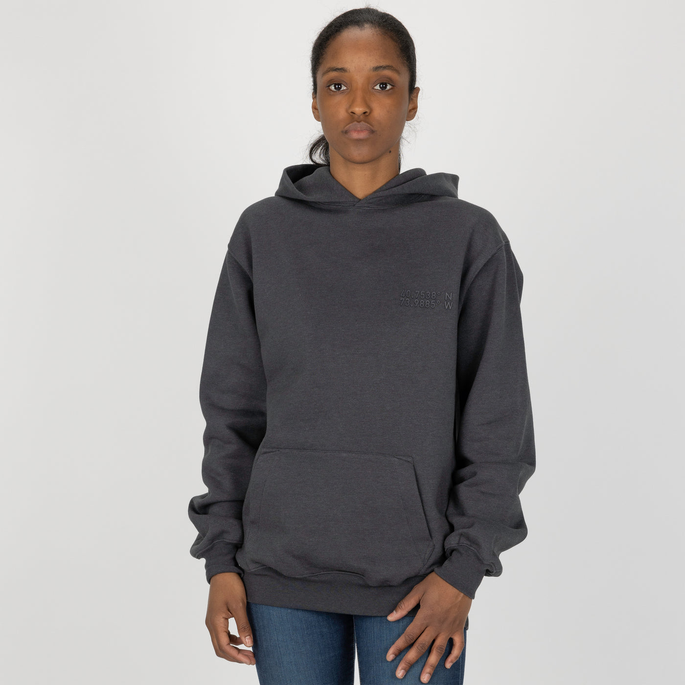 Gender Neutral Oversized Fleece Hoodie - Woodland Grey