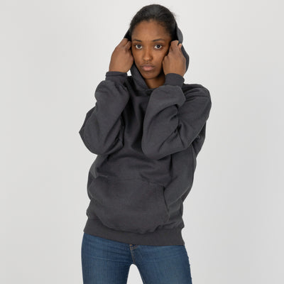 Gender Neutral Oversized Fleece Hoodie - Woodland Grey