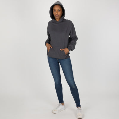 Gender Neutral Oversized Fleece Hoodie - Woodland Grey