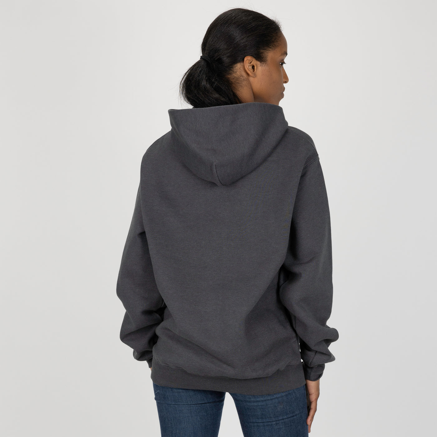 Gender Neutral Oversized Fleece Hoodie - Woodland Grey