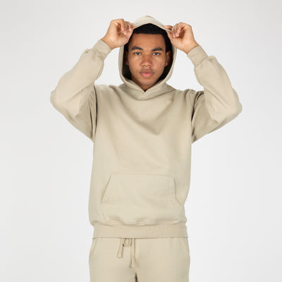 Gender Neutral Oversized Fleece Hoodie - Oatmeal