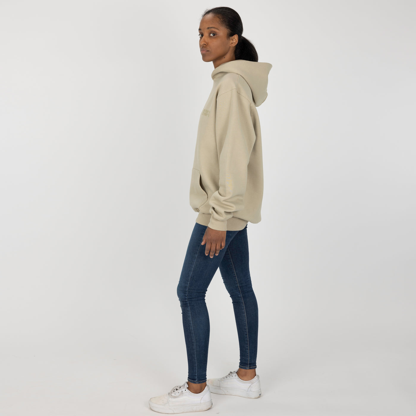 Gender Neutral Oversized Fleece Hoodie - Oatmeal