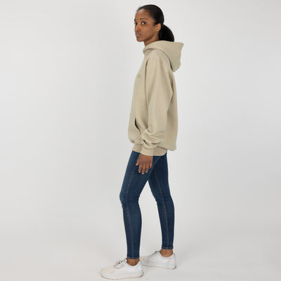 Gender Neutral Oversized Fleece Hoodie - Oatmeal