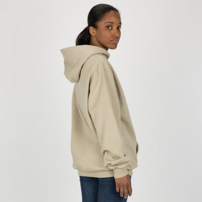 Gender Neutral Oversized Fleece Hoodie - Oatmeal