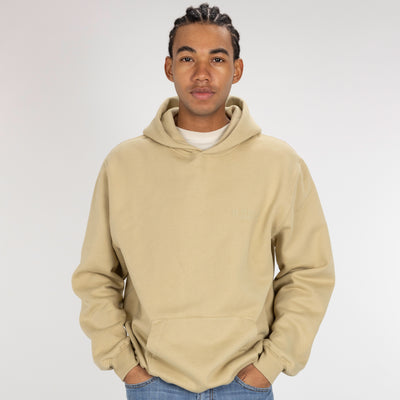 Gender Neutral Oversized Fleece Hoodie - Pale Khaki