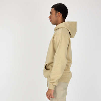 Gender Neutral Oversized Fleece Hoodie - Pale Khaki