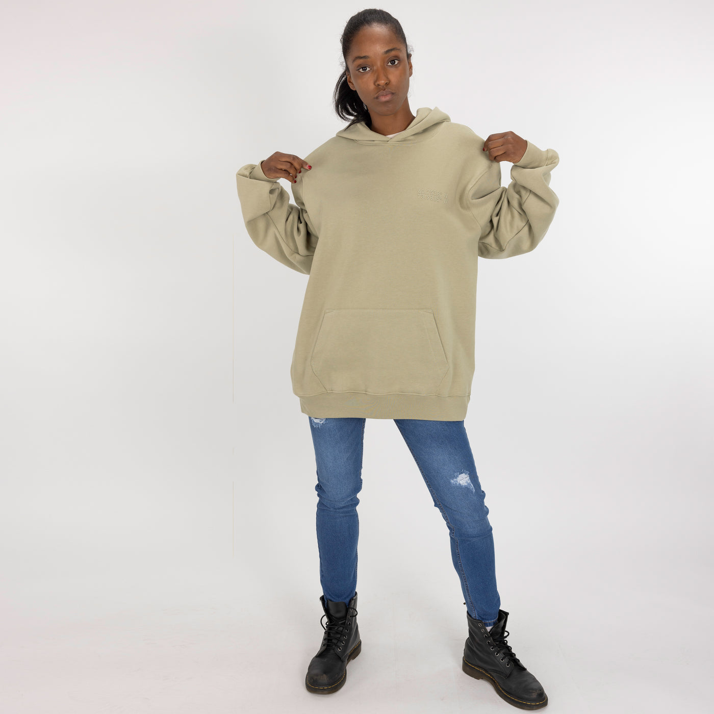 Gender Neutral Oversized Fleece Hoodie - Elm