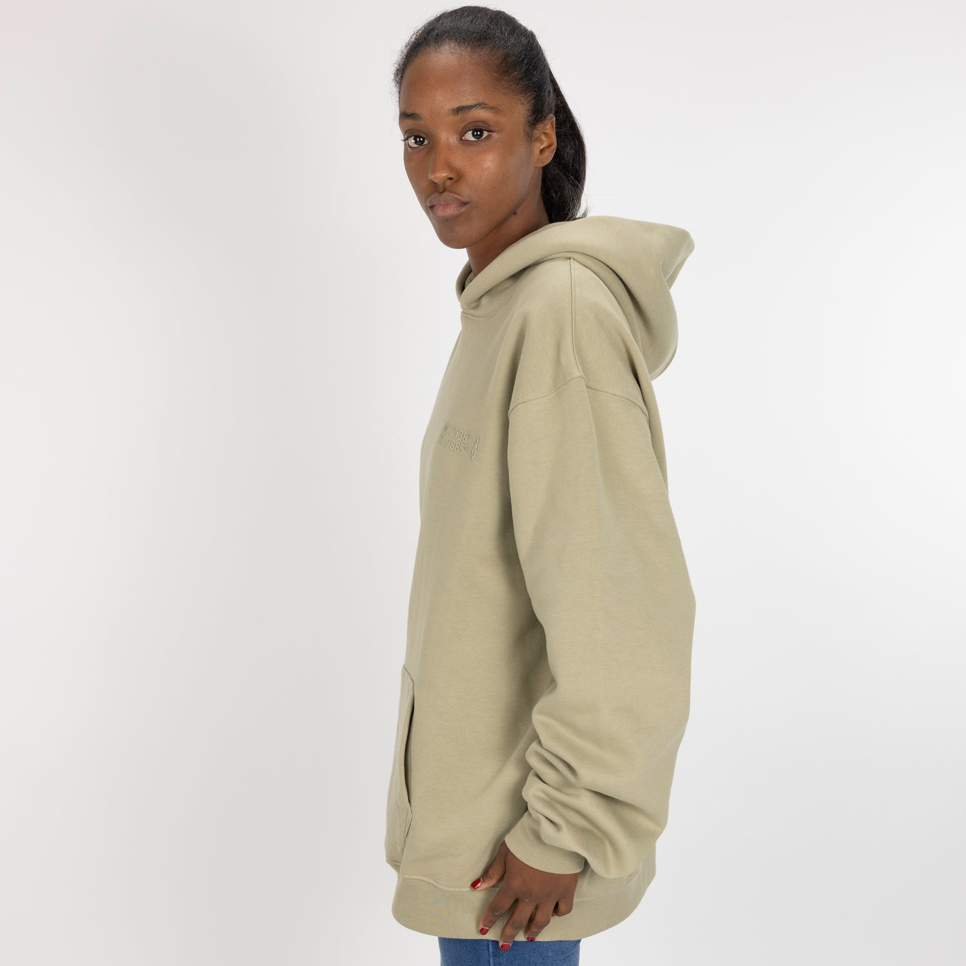 Gender Neutral Oversized Fleece Hoodie - Elm