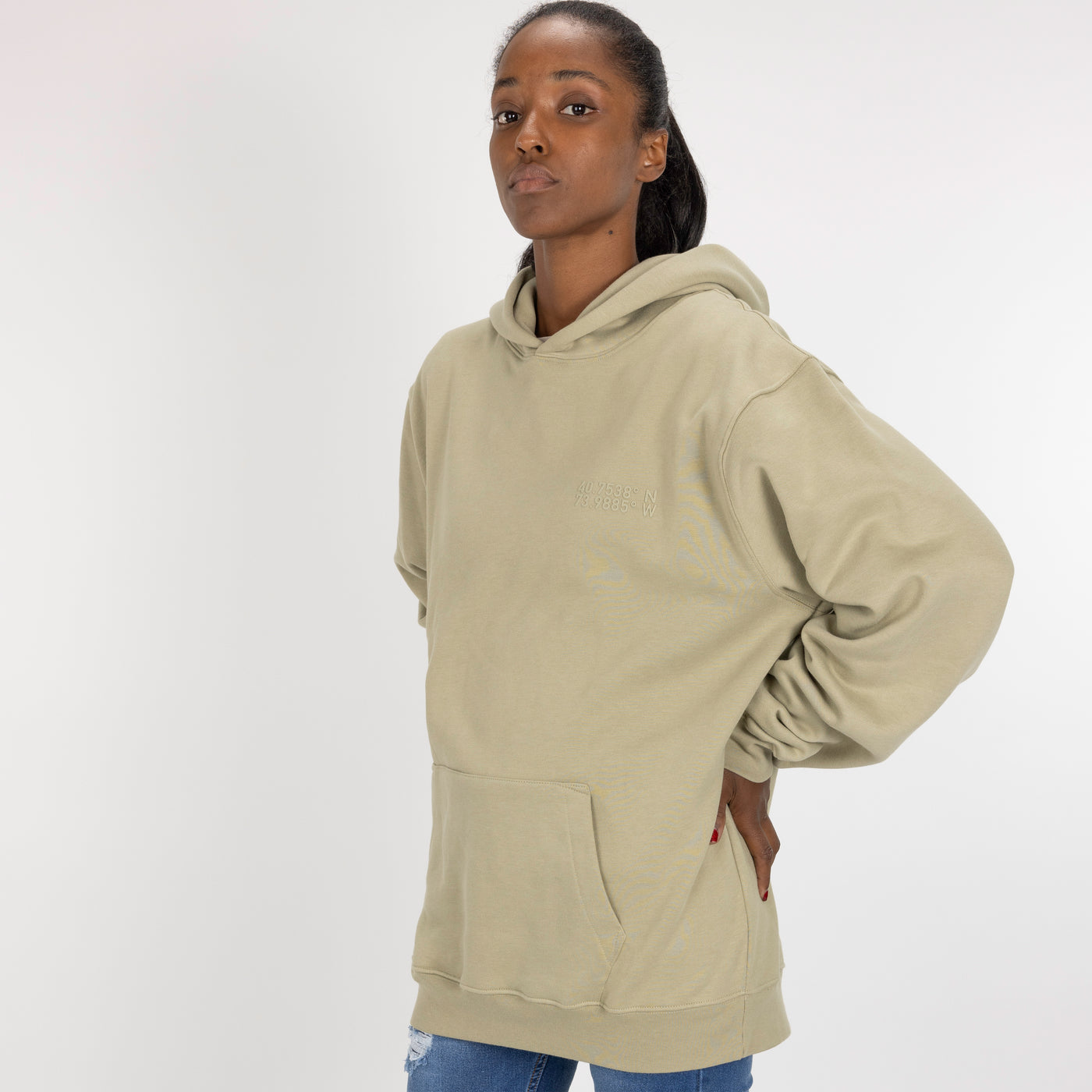 Gender Neutral Oversized Fleece Hoodie - Elm