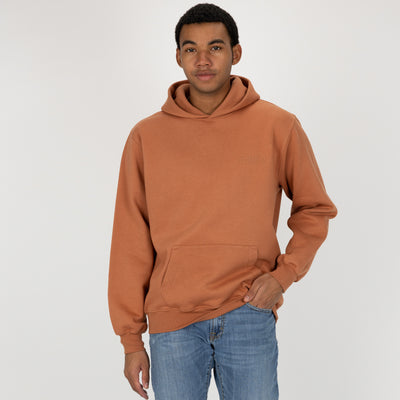 Gender Neutral Oversized Fleece Hoodie - Amber Brown