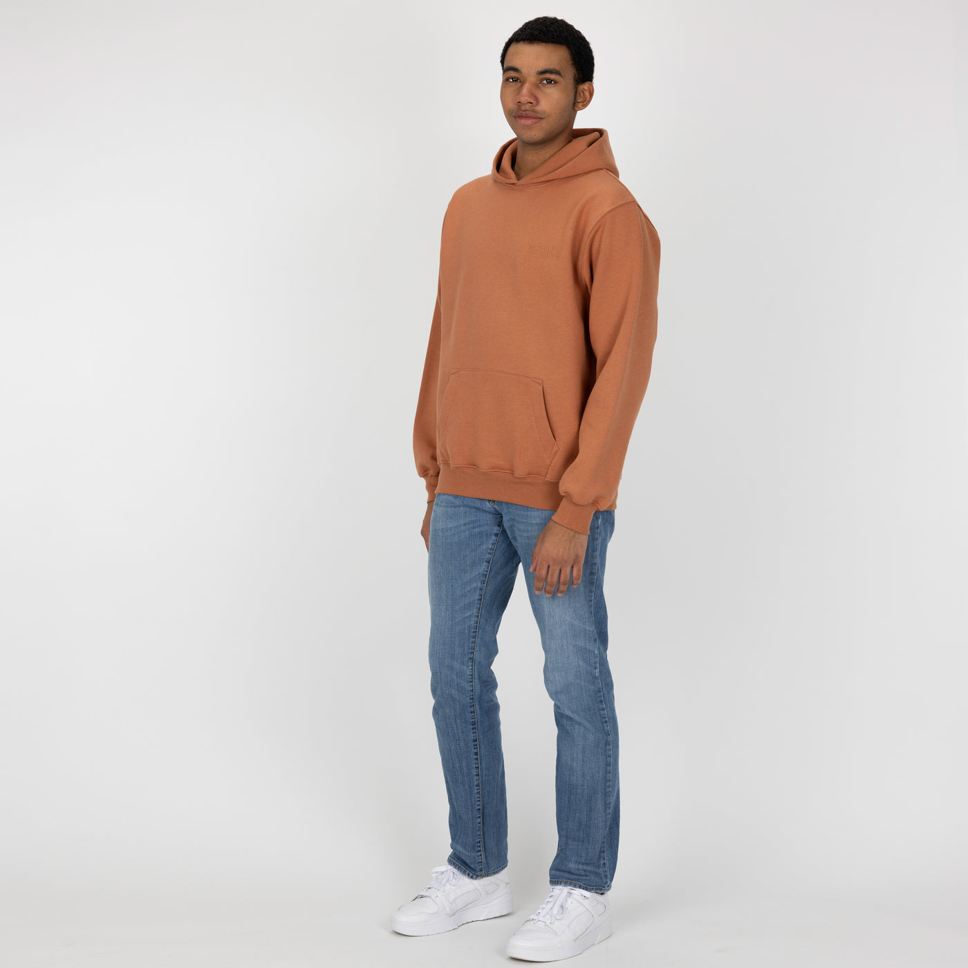 Gender Neutral Oversized Fleece Hoodie - Amber Brown