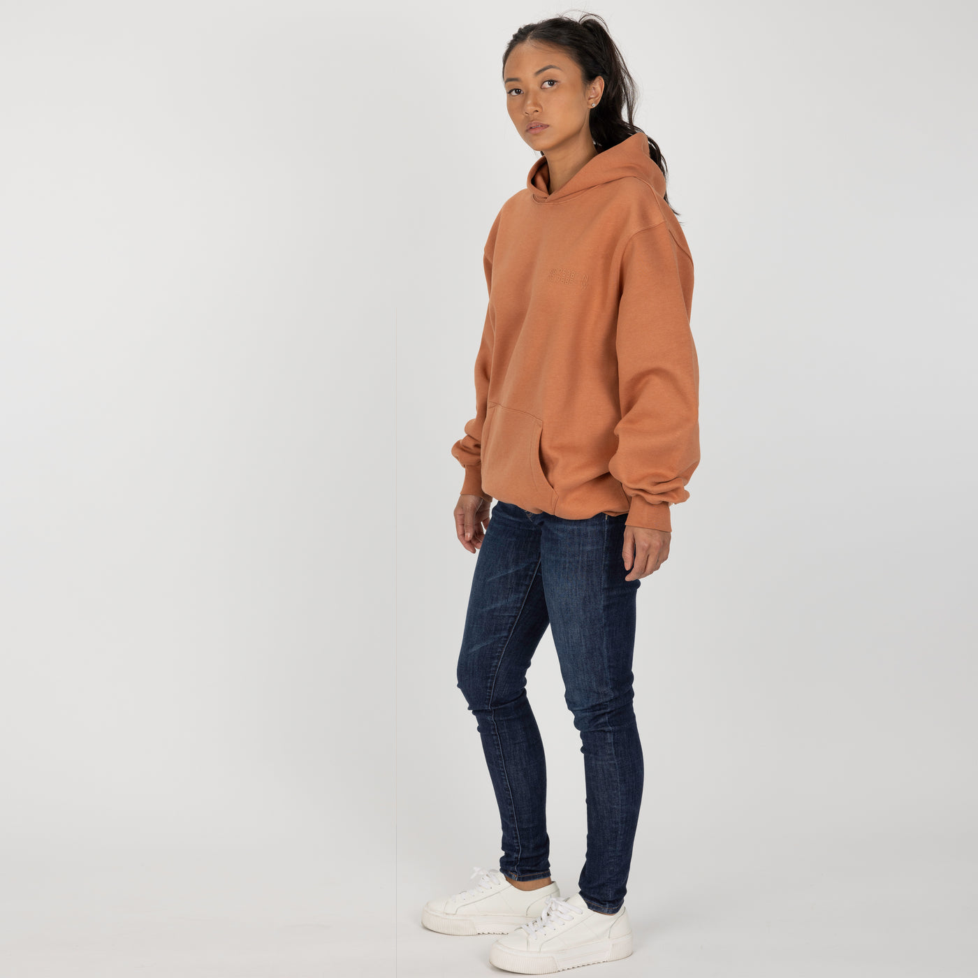 Gender Neutral Oversized Fleece Hoodie - Amber Brown