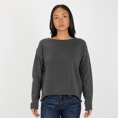 Sweater Knit Pullover - Charcoal