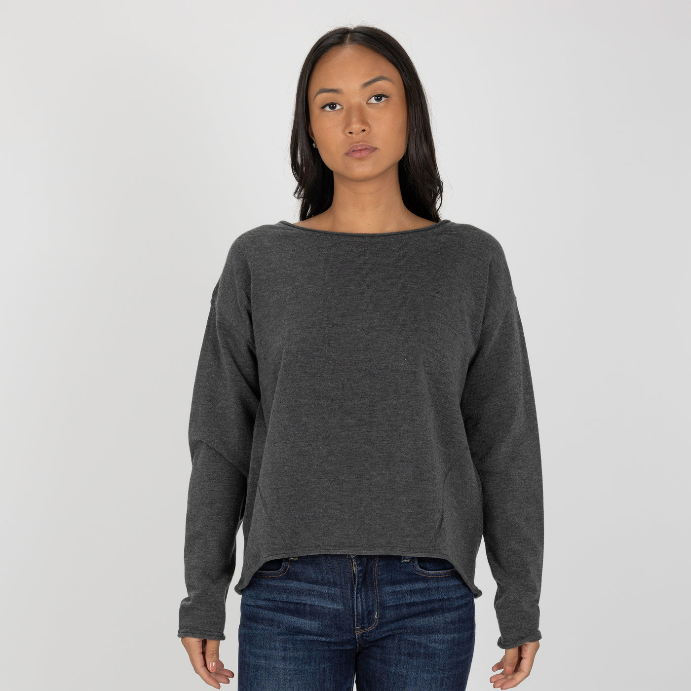 Sweater Knit Pullover - Charcoal