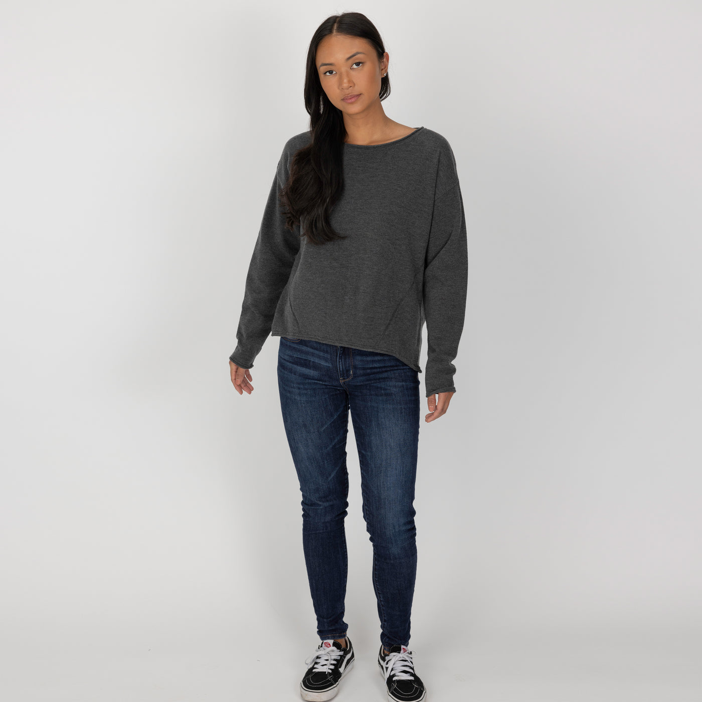 Sweater Knit Pullover - Charcoal