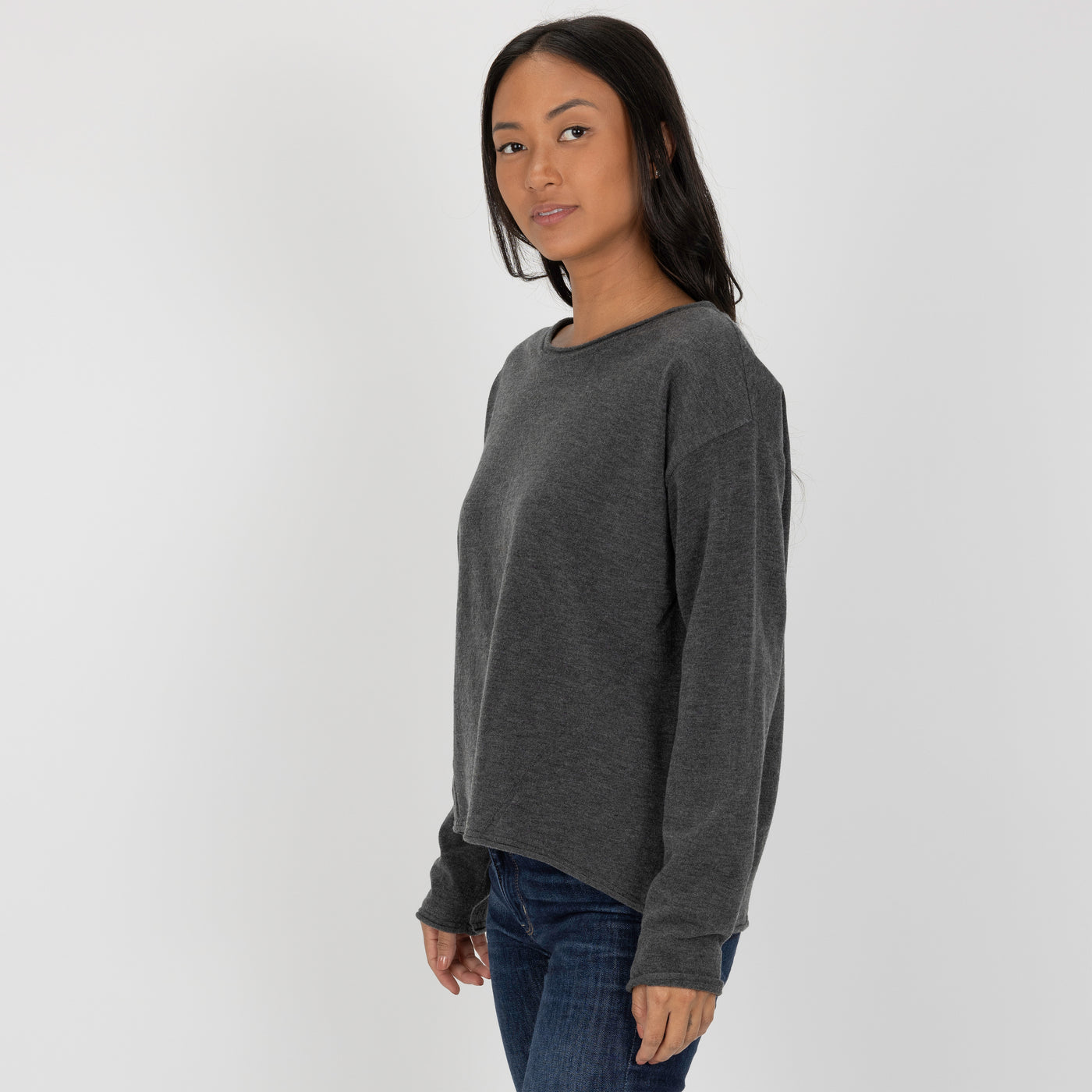 Sweater Knit Pullover - Charcoal