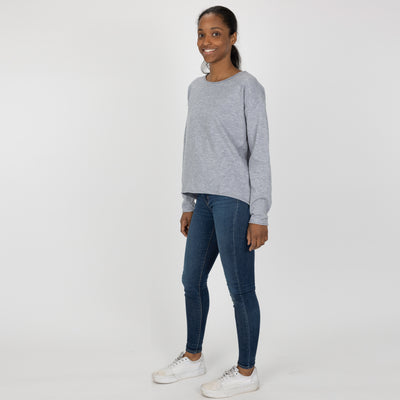 Sweater Knit Pullover - Heather Blue