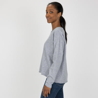 Sweater Knit Pullover - Heather Blue