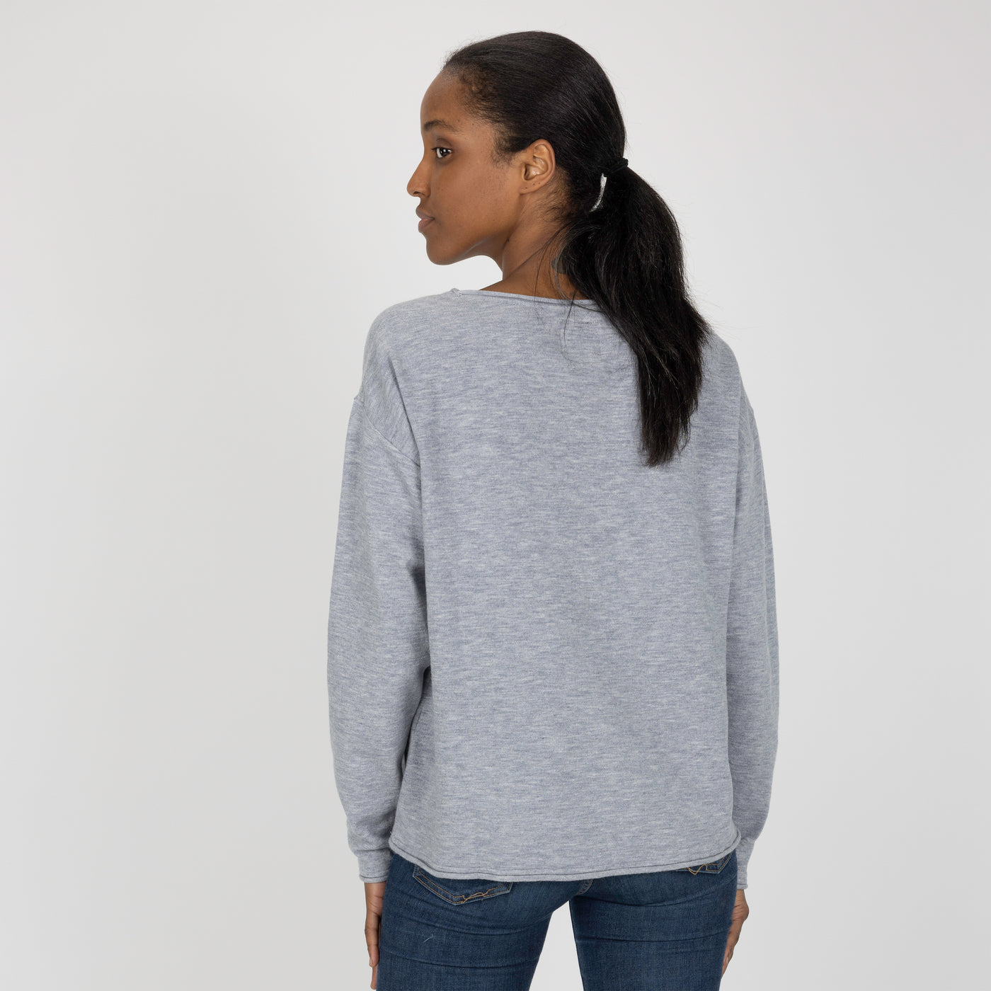 Sweater Knit Pullover - Heather Blue