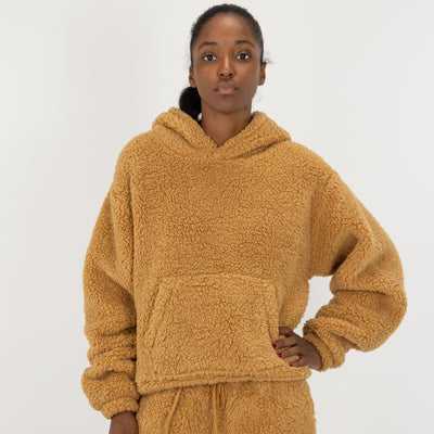 Womens Micro-poly Sherpa Fleece Hoodie - Lark