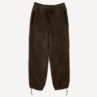 Mens Micro-poly Sherpa Fleece Pants - Major Brown