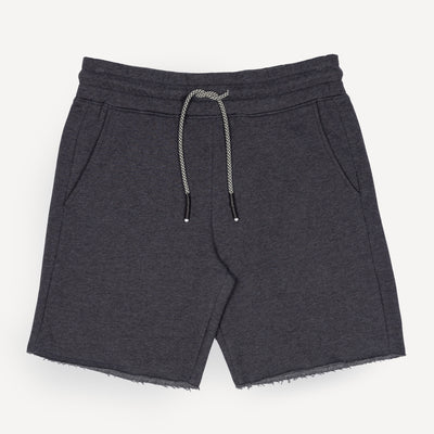 Mens Raw Edge Fleece Shorts - Woodland Grey