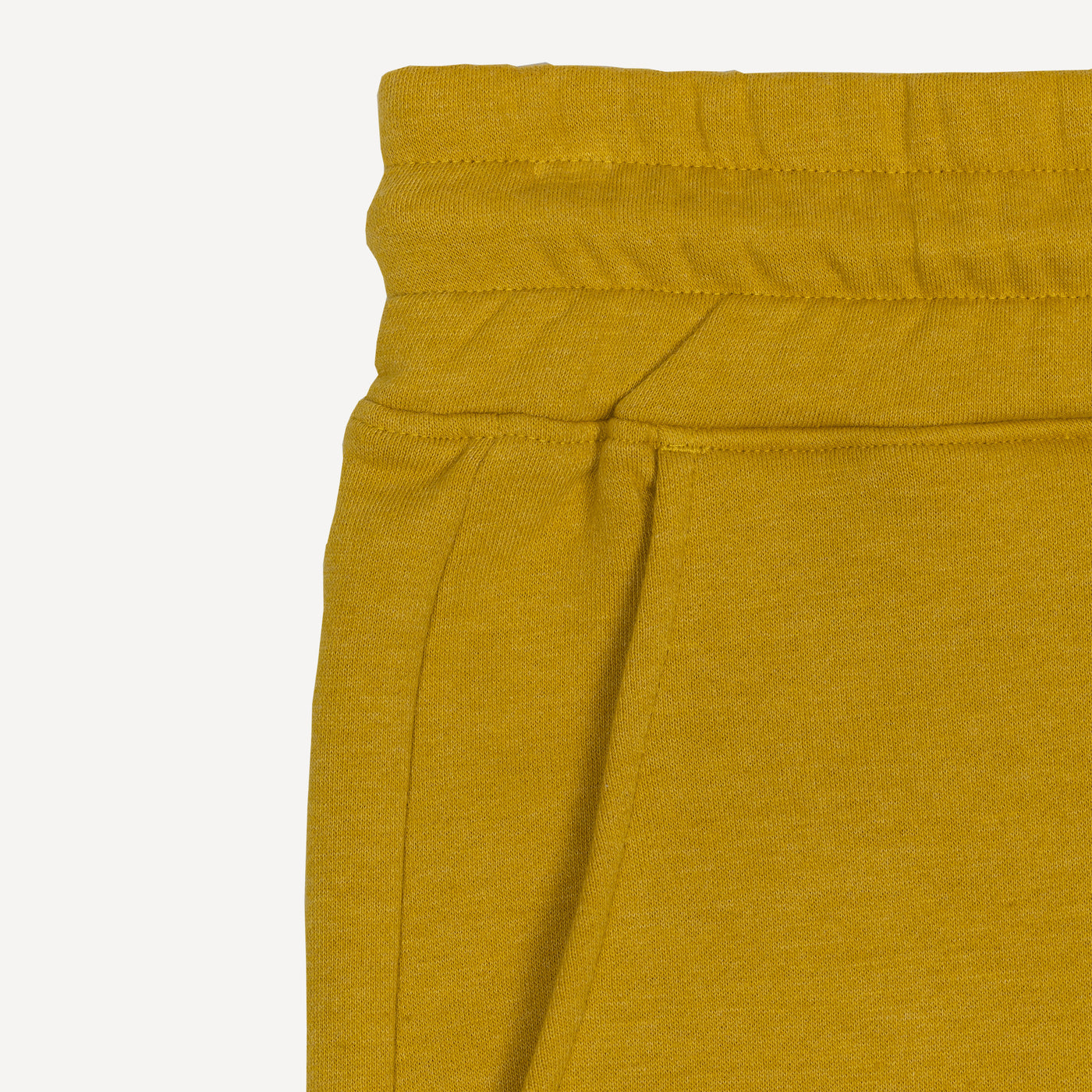 Mens Raw Edge Fleece Shorts - Lemon Curry