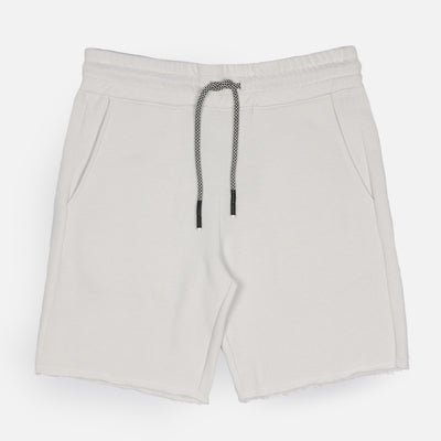 Mens Raw Edge Fleece Shorts - Oyster Mushroom