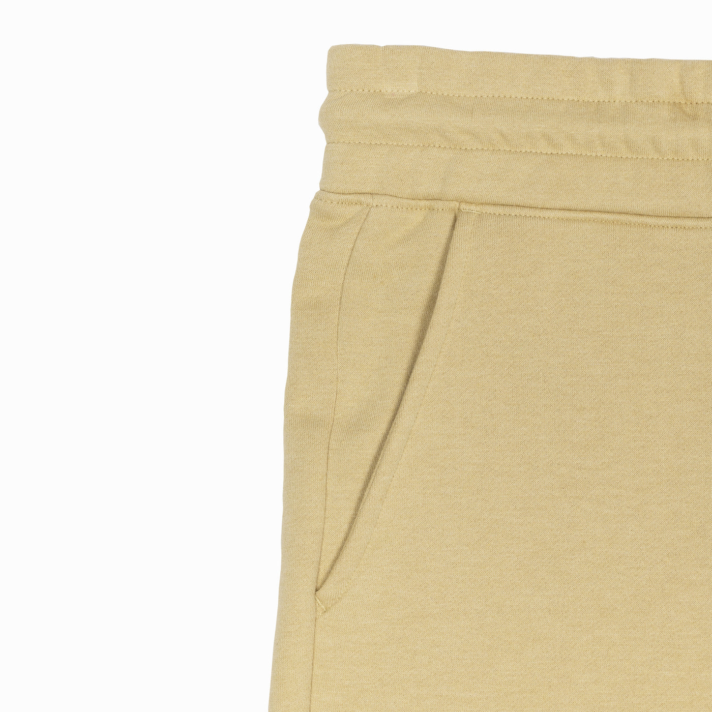 Mens Raw Edge Fleece Shorts - Pale Khaki