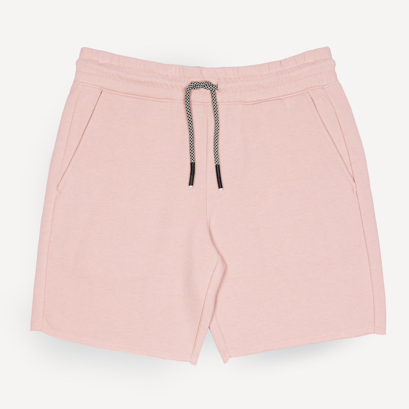 Mens Raw Edge Fleece Shorts - Silver Pink