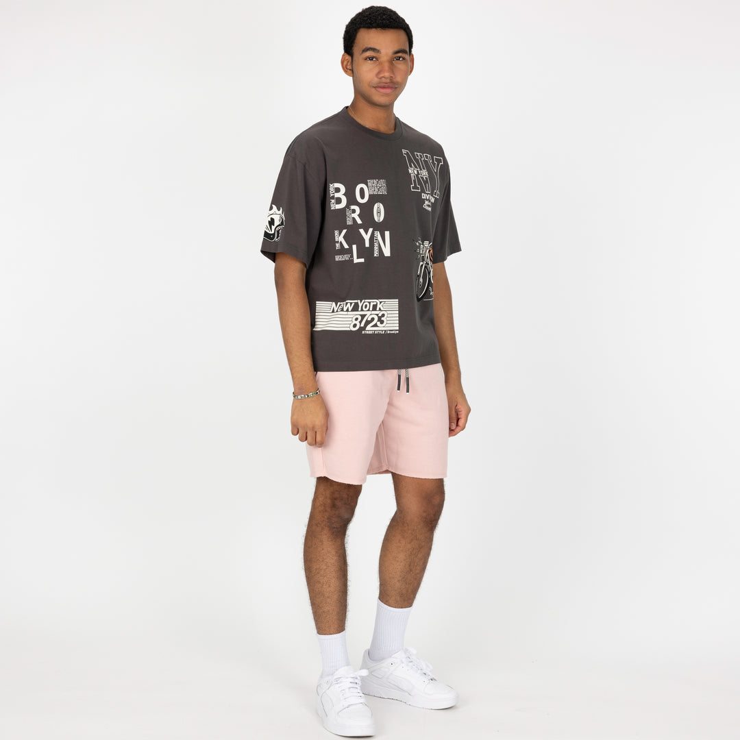 Mens Raw Edge Fleece Shorts - Silver Pink – Ravelheart