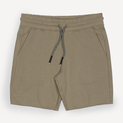 Mens Raw Edge Fleece Shorts - Elm