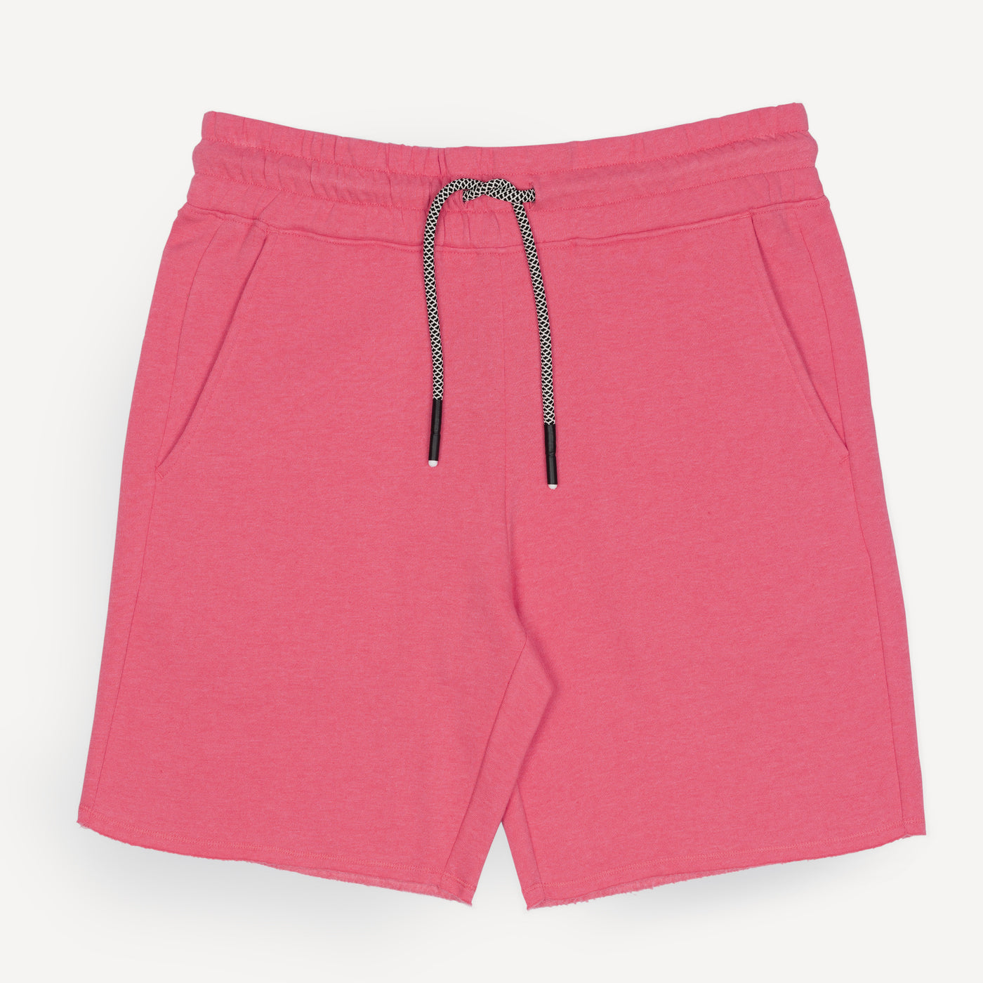 Mens Raw Edge Fleece Shorts - Sugar Coral