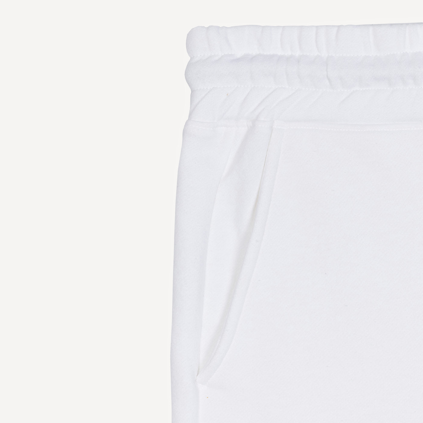 Mens Raw Edge Fleece Shorts - White