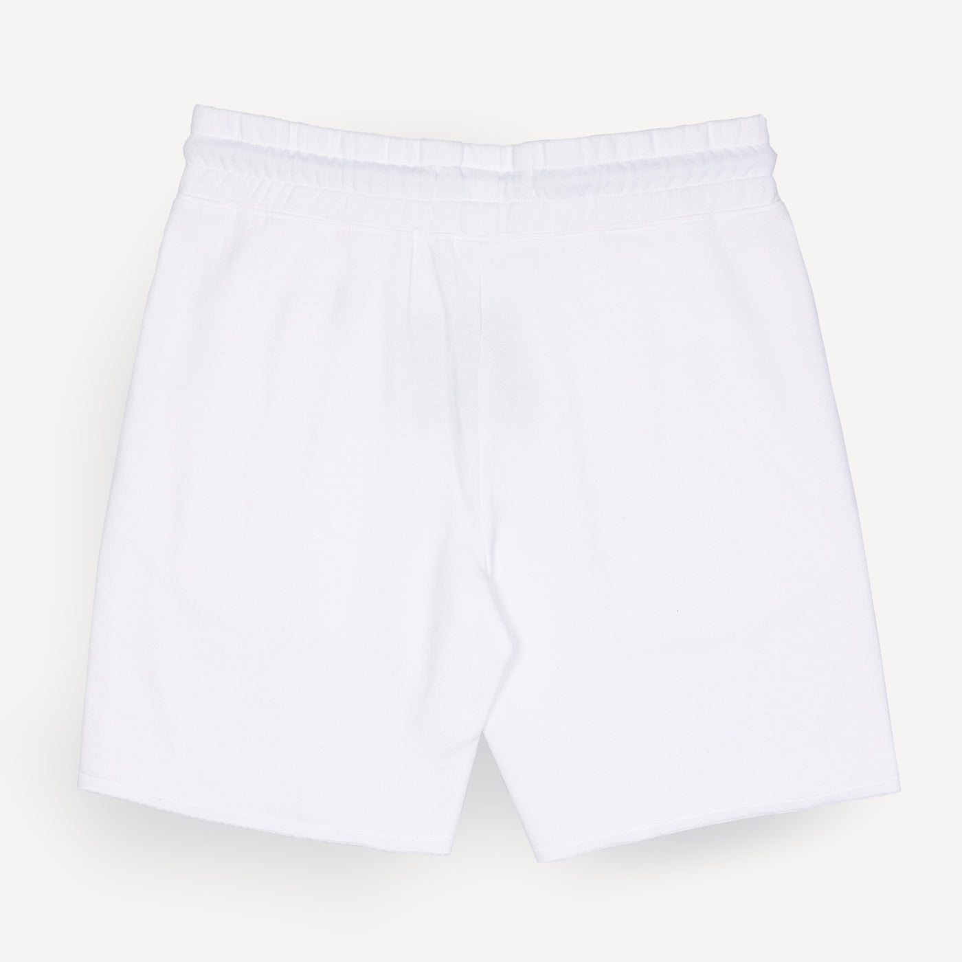 Mens Raw Edge Fleece Shorts - White