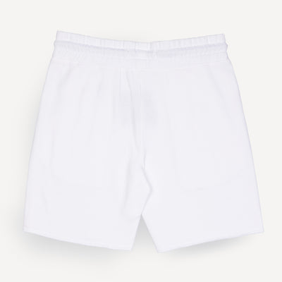 Mens Raw Edge Fleece Shorts - White