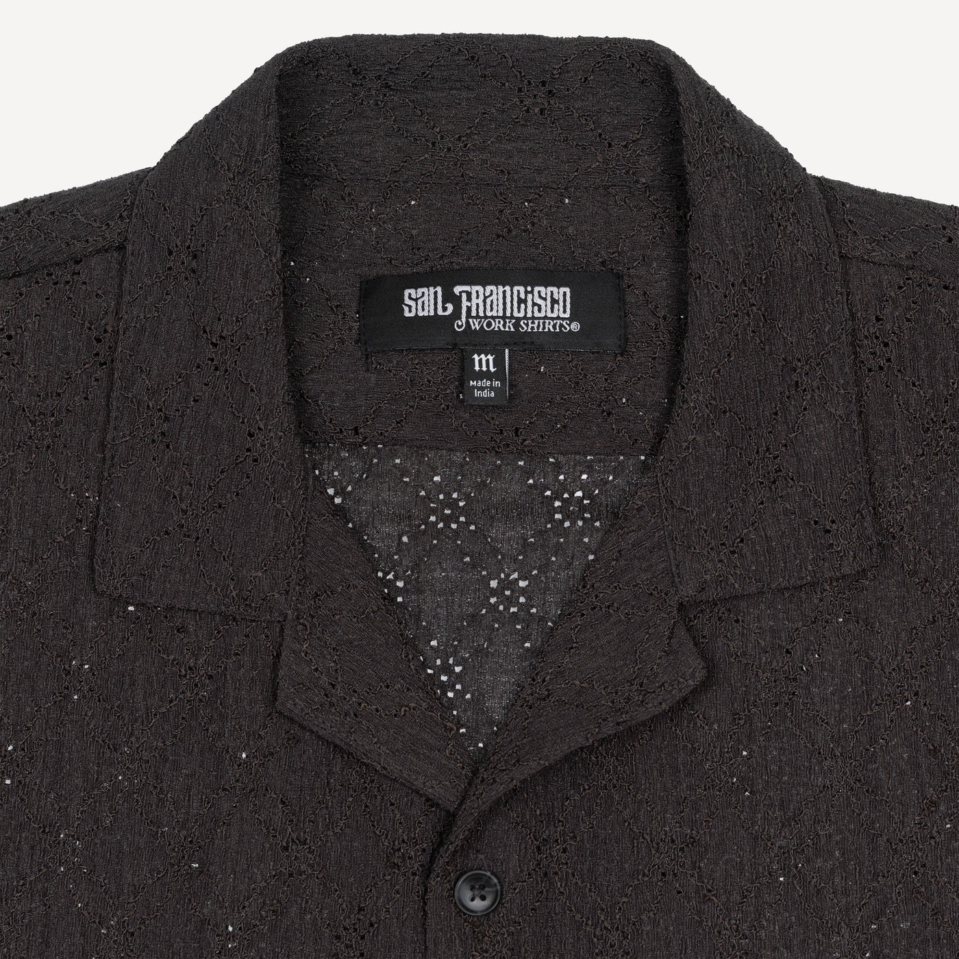 Textured Woven Eyelet Camp Shirt  - Beluga / Eyelet