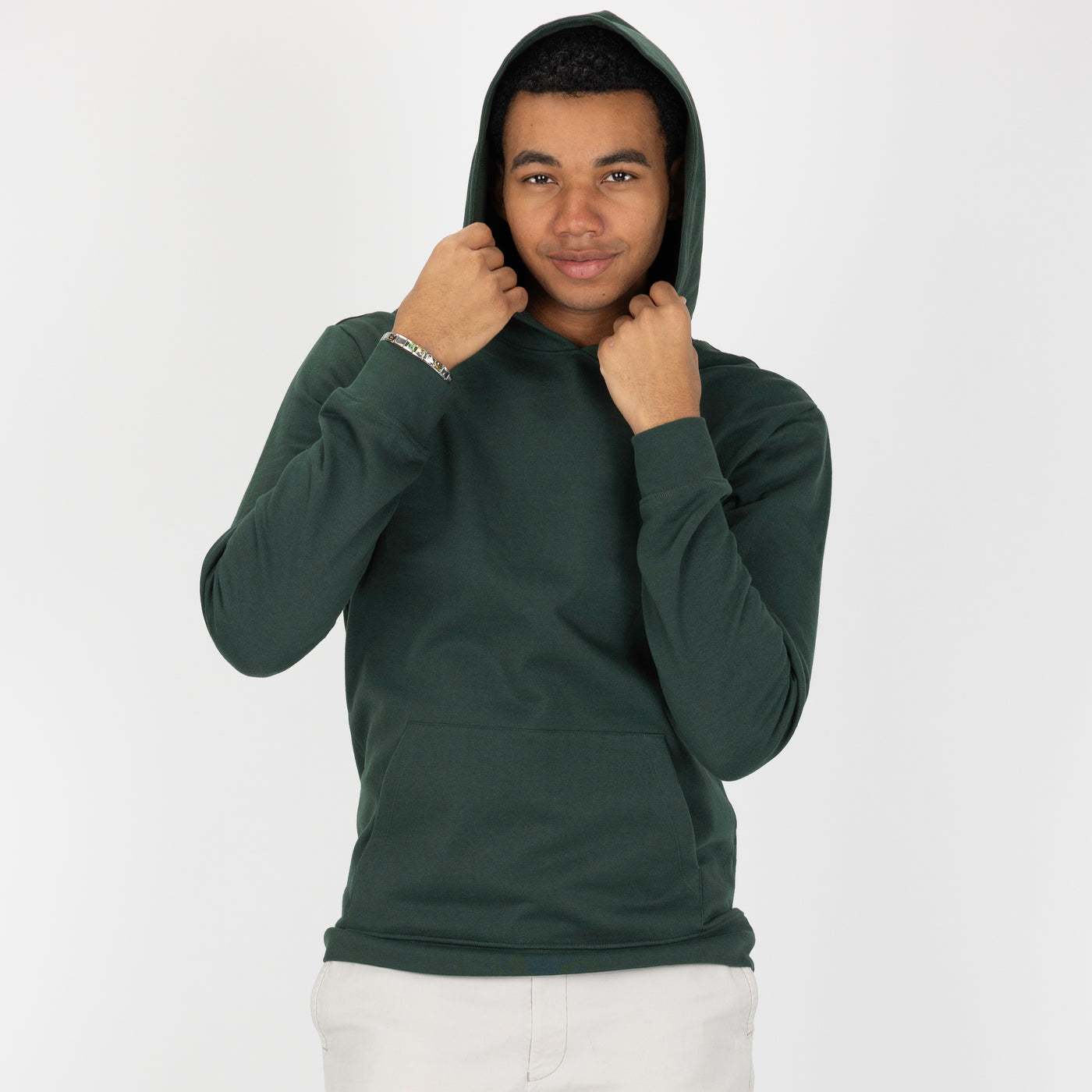 Pullover Hoodie made with 100% Recycled Fiber - Green