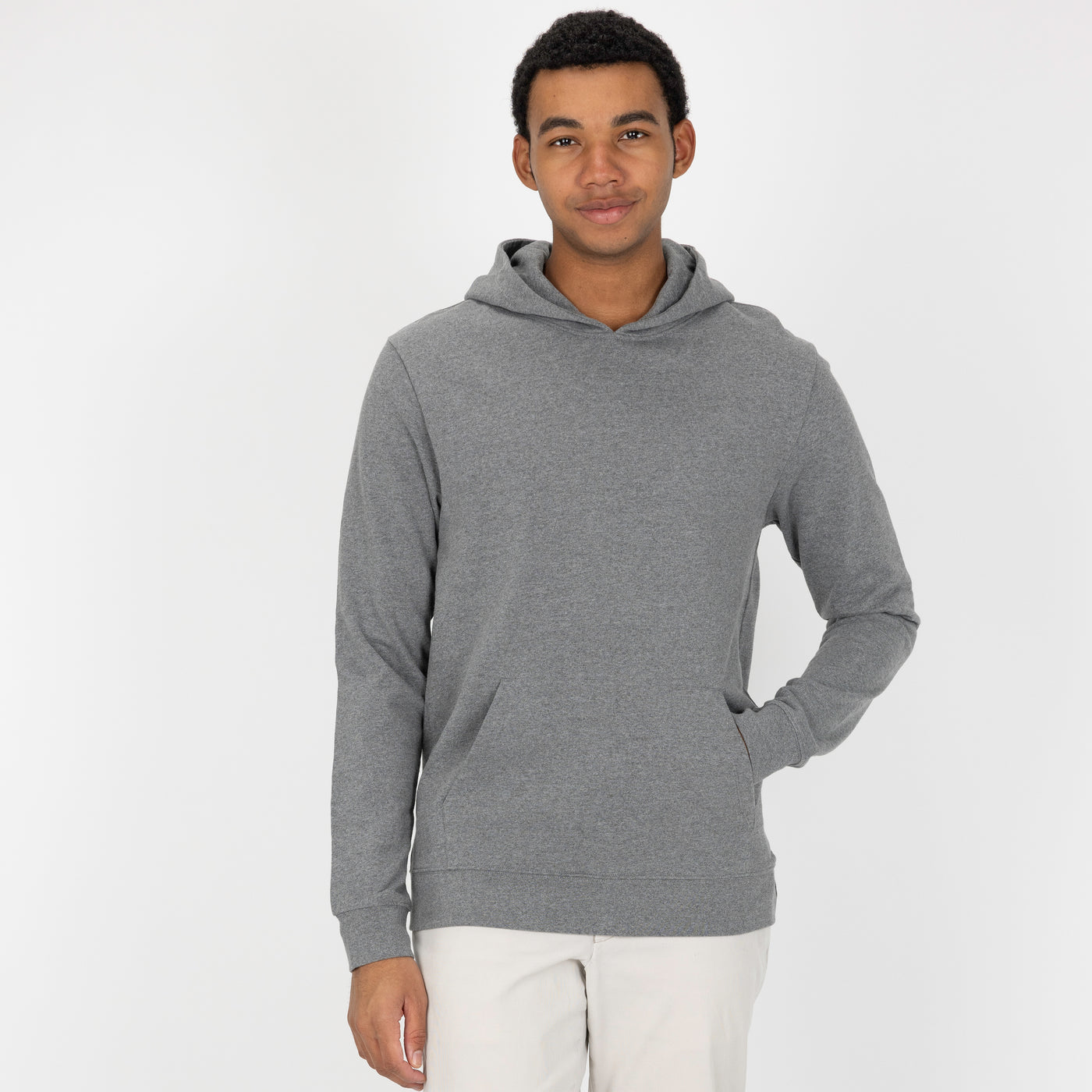 Pullover Hoodie made with 100% Recycled Fiber - Heather Grey