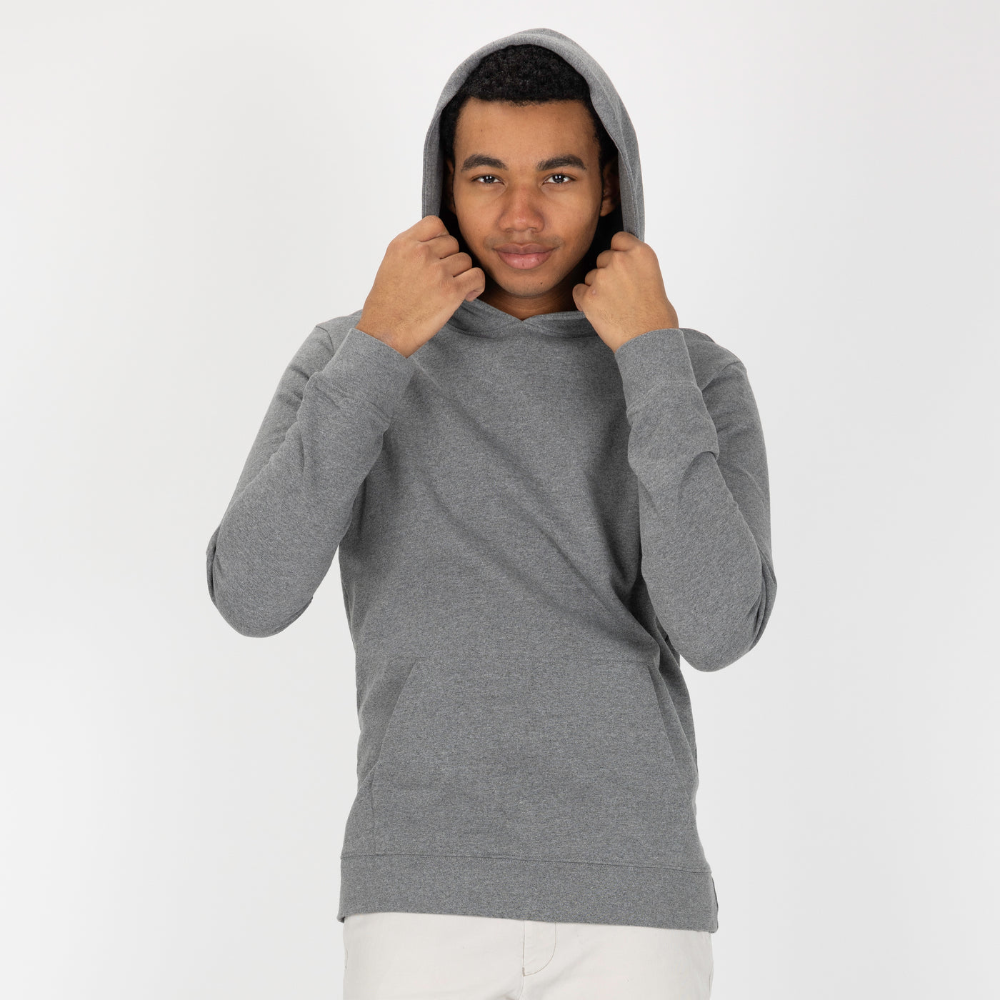 Pullover Hoodie made with 100% Recycled Fiber - Heather Grey